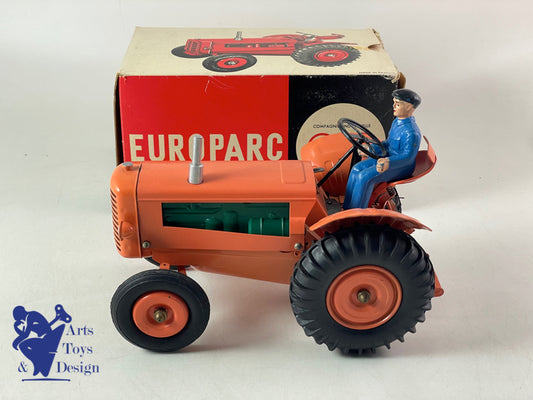 JOUET ANCIEN CIJ 8/52 TRES RARE TRACTEUR ELECTRIQUE ORANGE / VERT AU 1/10° 1960