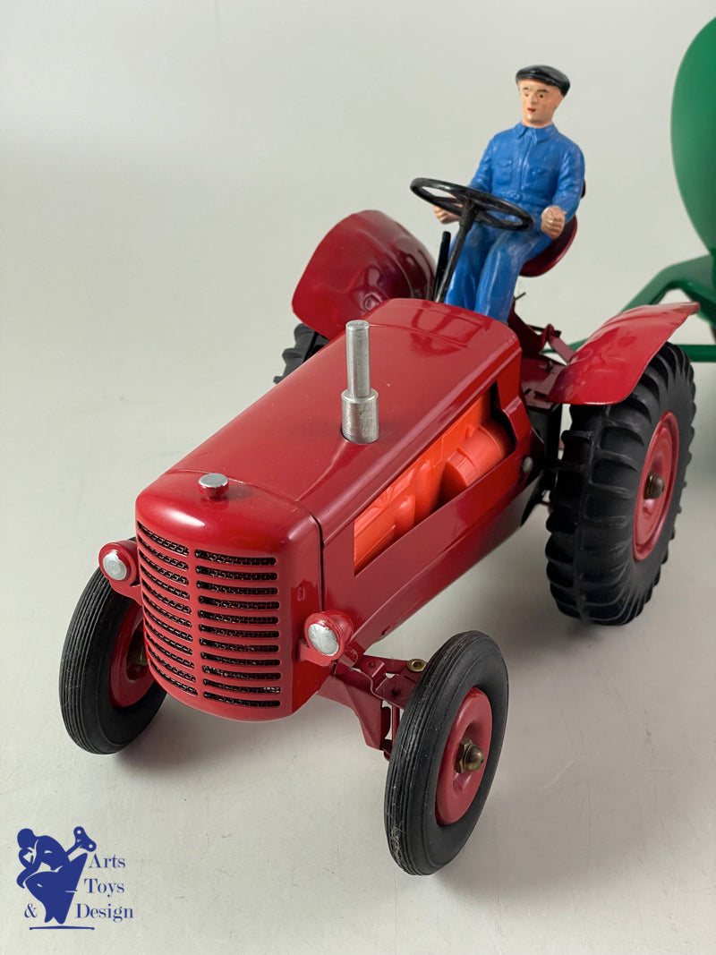JOUET ANCIEN CIJ 8/52 TRES RARE TRACTEUR ELECTRIQUE AV TONNE A EAU 1/10° 1960