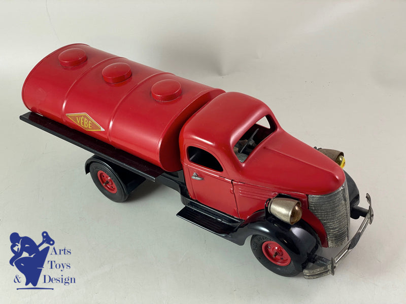 JOUET ANCIEN VEBE 1306 CAMION STUDEBAKER CITERNE MECANIQUE 36CM VERS 1950