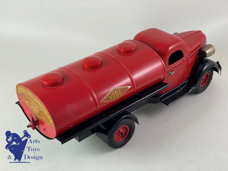 JOUET ANCIEN VEBE 1306 CAMION STUDEBAKER CITERNE MECANIQUE 36CM VERS 1950