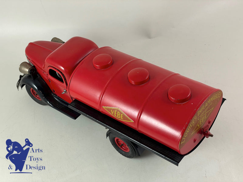 JOUET ANCIEN VEBE 1306 CAMION STUDEBAKER CITERNE MECANIQUE 36CM VERS 1950