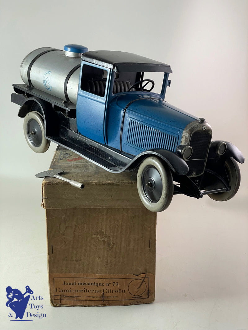 JOUET ANCIEN CITROEN REF 73 CAMION C4 CITERNE BLEU 1/10° VERS 1931