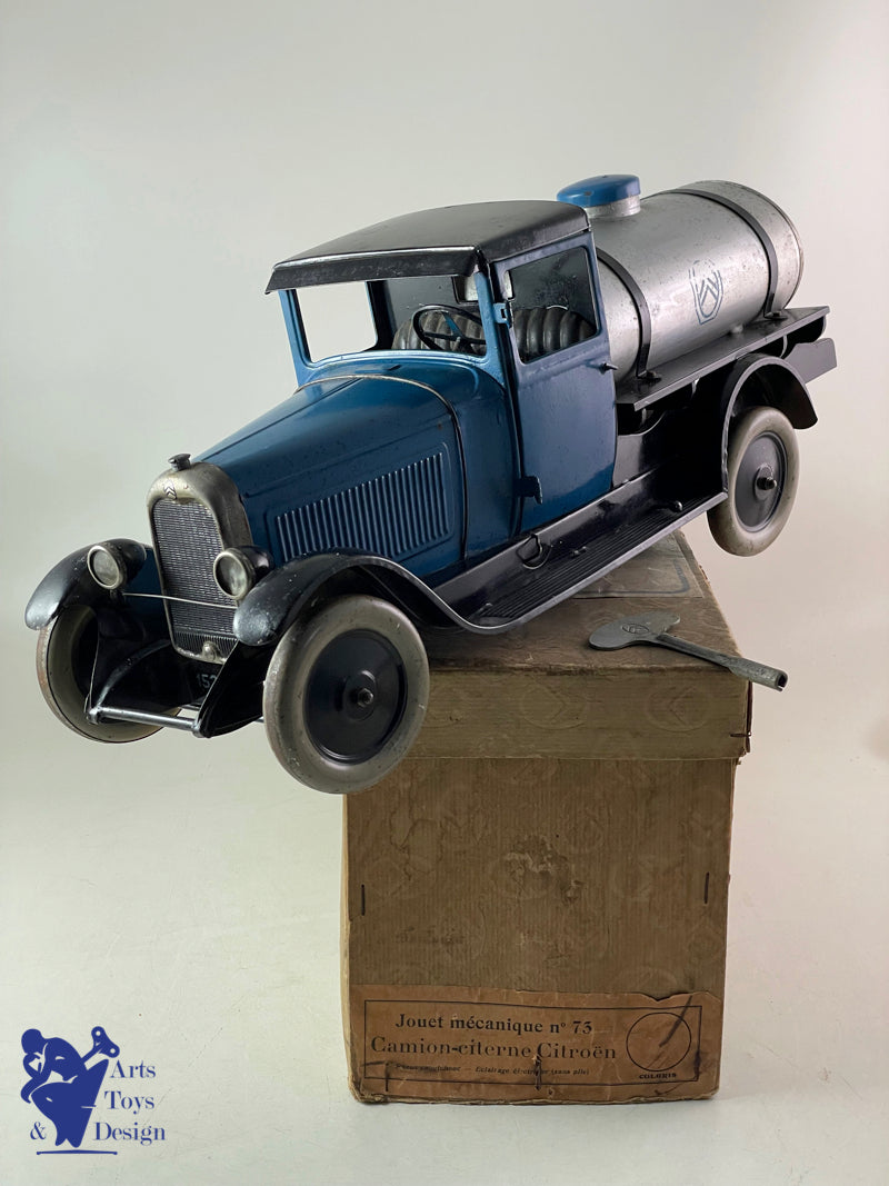 JOUET ANCIEN CITROEN REF 73 CAMION C4 CITERNE BLEU 1/10° VERS 1931