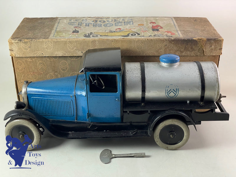 JOUET ANCIEN CITROEN REF 73 CAMION C4 CITERNE BLEU 1/10° VERS 1931