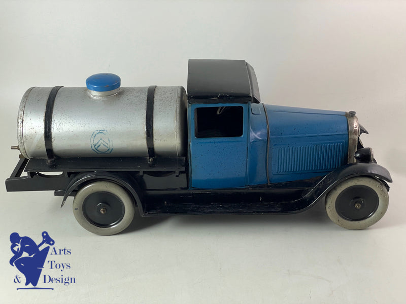 JOUET ANCIEN CITROEN REF 73 CAMION C4 CITERNE BLEU 1/10° VERS 1931