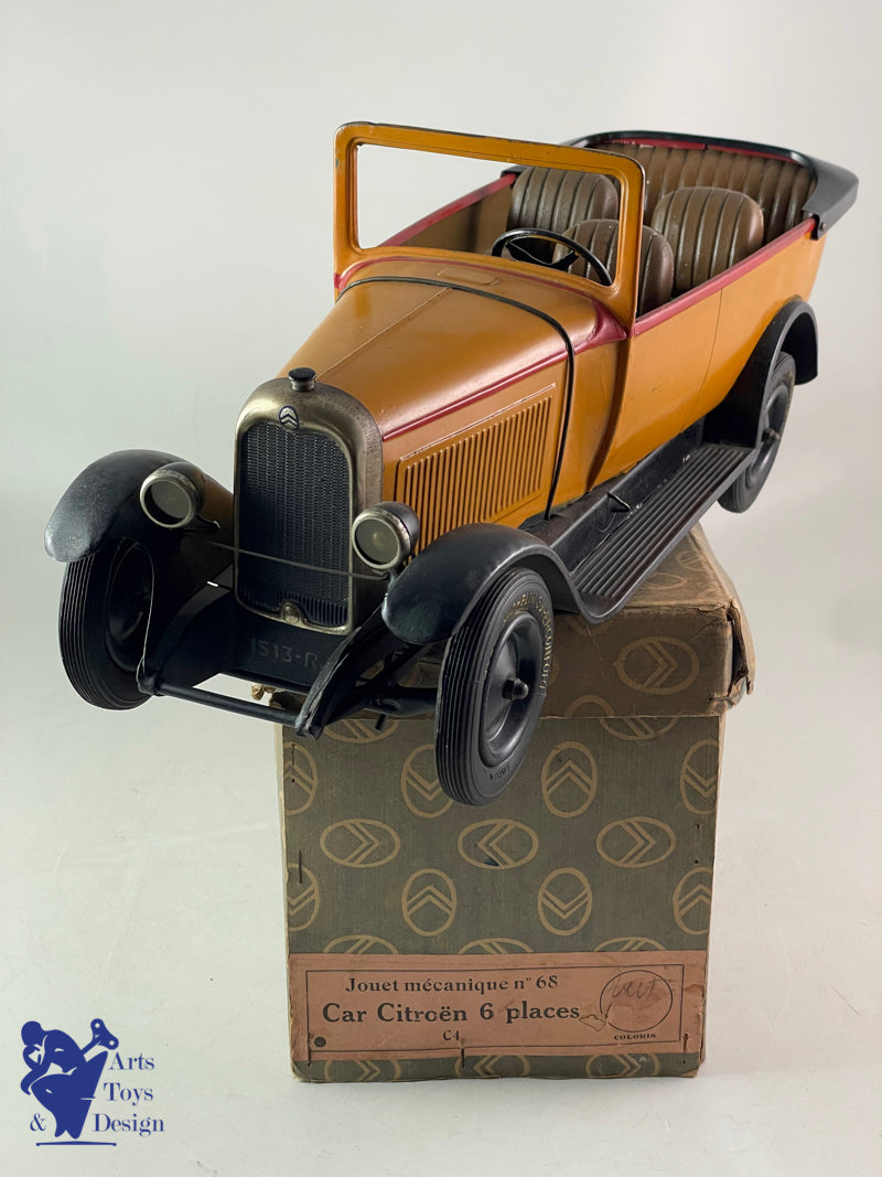 JOUET CITROEN REF 68 C4 TORPEDO CAR MECANIQUE JAUNE  1930