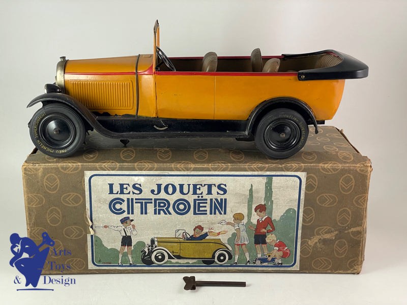 JOUET CITROEN REF 68 C4 TORPEDO CAR MECANIQUE JAUNE 1930