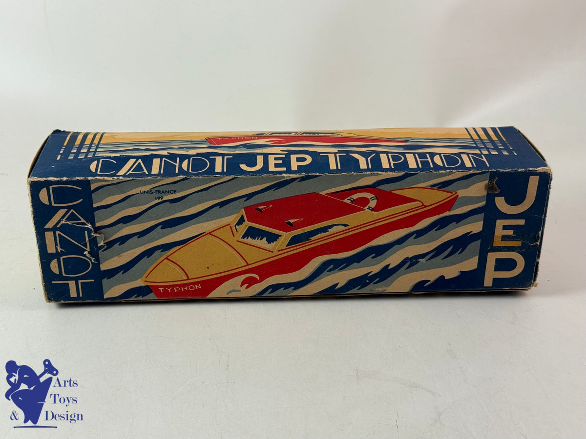 JOUET ANCIEN JEP 912-2 BATEAU CANOT TYPHON MECANIQUE 1950 32CM