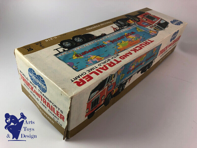 Antique toy Taiyo Japan Worldwide Transport Truck Friction 42cm