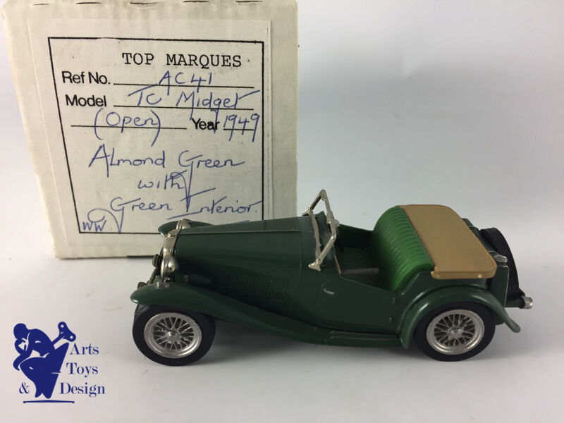 1/43 Top Marques Ref AC41 MG TC Midget Open 1949 Green with Green Interior