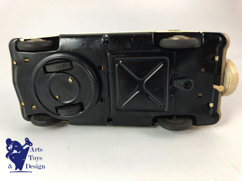 Antique toy Tn Nomura Mystery Police Car Battery Operated Tin Japan 25cm