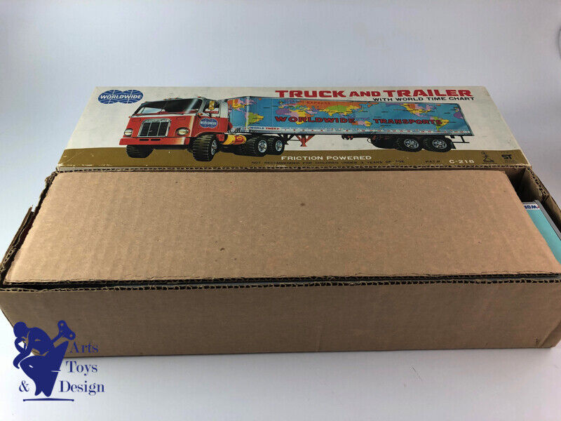 Antique toy Taiyo Japan Worldwide Transport Truck Friction 42cm