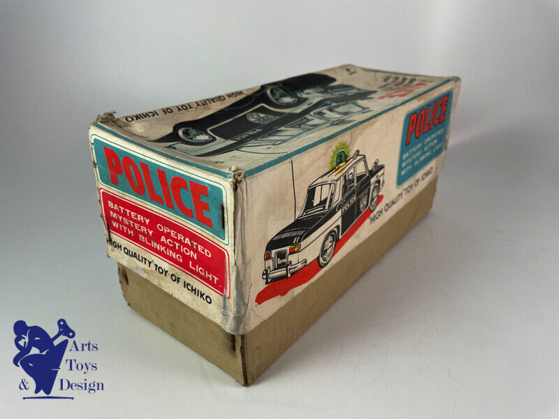 Antique toy Ichiko Rare Renault 8 Police Tin Battery Op Japan 26cm c.1960