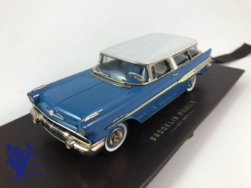 1/43 BROOKLIN 227 PONTIAC SAFARI 2 DOOR STATION WAGON 1957 BLUE & WHITE