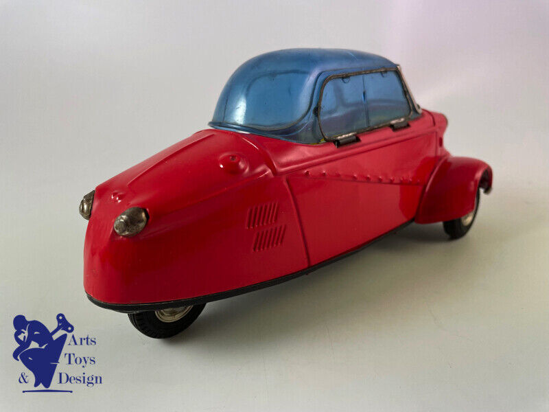 Antique toy Bandai Japan Ref 579 Messerschmitt Auto Scooter friction 20cm