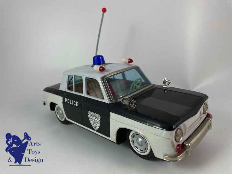Antique toy Ichiko Rare Renault 8 Police Tin Battery Op Japan 26cm c.1960