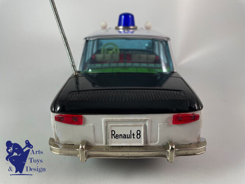 Antique toy Ichiko Rare Renault 8 Police Tin Battery Op Japan 26cm c.1960