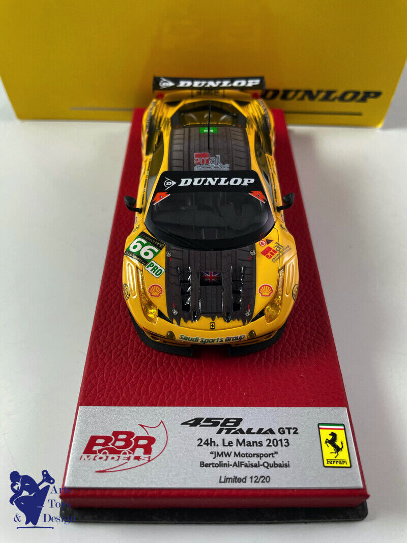 1/43 BBR FERRARI 458 ITALIA GT2 LE MANS 2013 JMW MOTORSPORT N°66 N12/20 DUNLOP