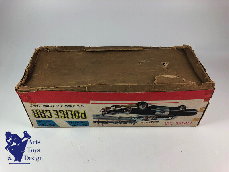 Antique toy Daiya Chevrolet Impala Police Car Battery Operated Tin Japan 35cm