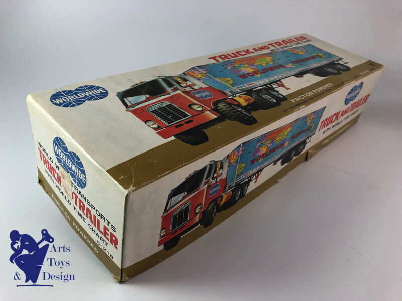 Antique toy Taiyo Japan Worldwide Transport Truck Friction 42cm