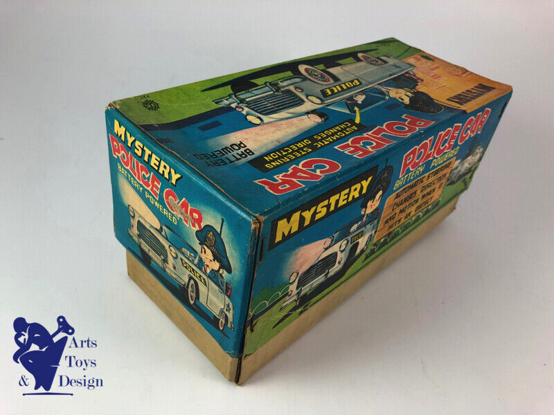 Antique toy Tn Nomura Mystery Police Car Battery Operated Tin Japan 25cm