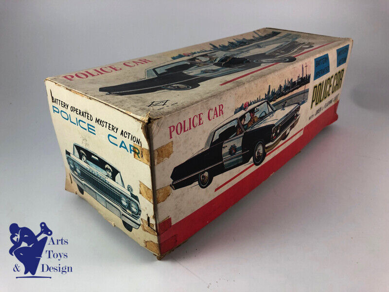 Antique toy Daiya Chevrolet Impala Police Car Battery Operated Tin Japan 35cm
