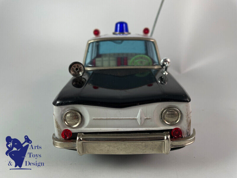 Antique toy Ichiko Rare Renault 8 Police Tin Battery Op Japan 26cm c.1960