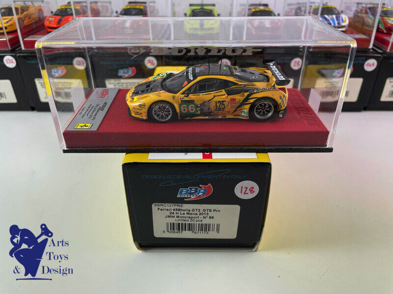 1/43 BBR FERRARI 458 ITALIA GT2 LE MANS 2013 JMW MOTORSPORT N°66 N12/20 DUNLOP