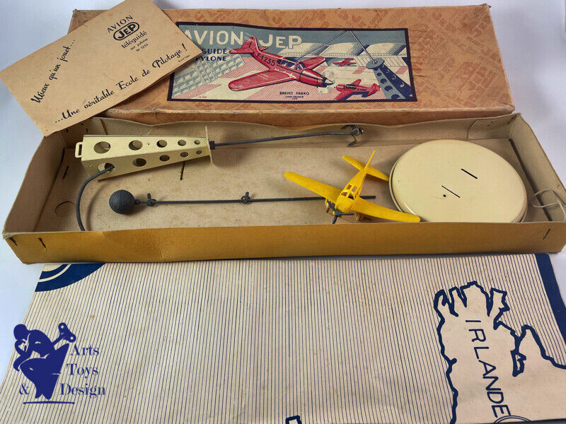 JOUET ANCIEN JEP REF 1235 AVION SUR PYLONE VERS 1950 COMPLET BOITE CARTE NOTICE