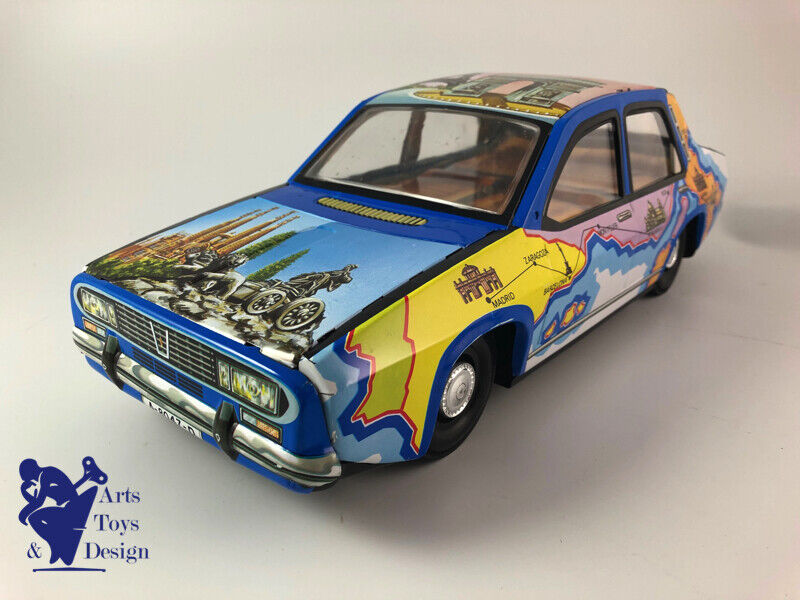 JOUET ANCIEN PAYA 8047 1/12° RENAULT 12 S TURISTICO TOLE FRICTION 37CM VERS 1970