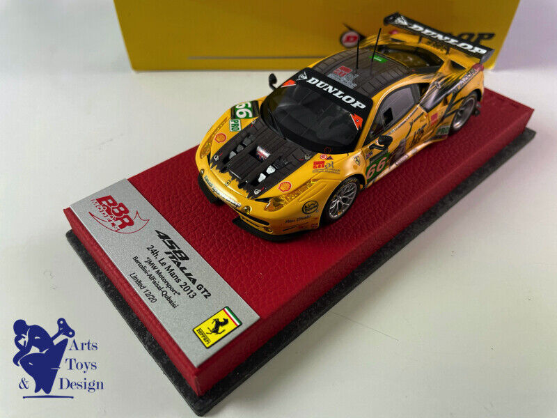 1/43 BBR FERRARI 458 ITALIA GT2 LE MANS 2013 JMW MOTORSPORT N°66 N12/20 DUNLOP