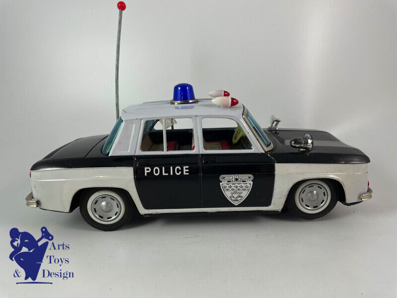 Antique toy Ichiko Rare Renault 8 Police Tin Battery Op Japan 26cm c.1960