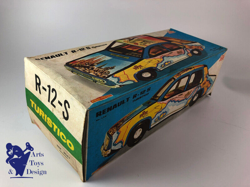 JOUET ANCIEN PAYA 8047 1/12° RENAULT 12 S TURISTICO TOLE FRICTION 37CM VERS 1970