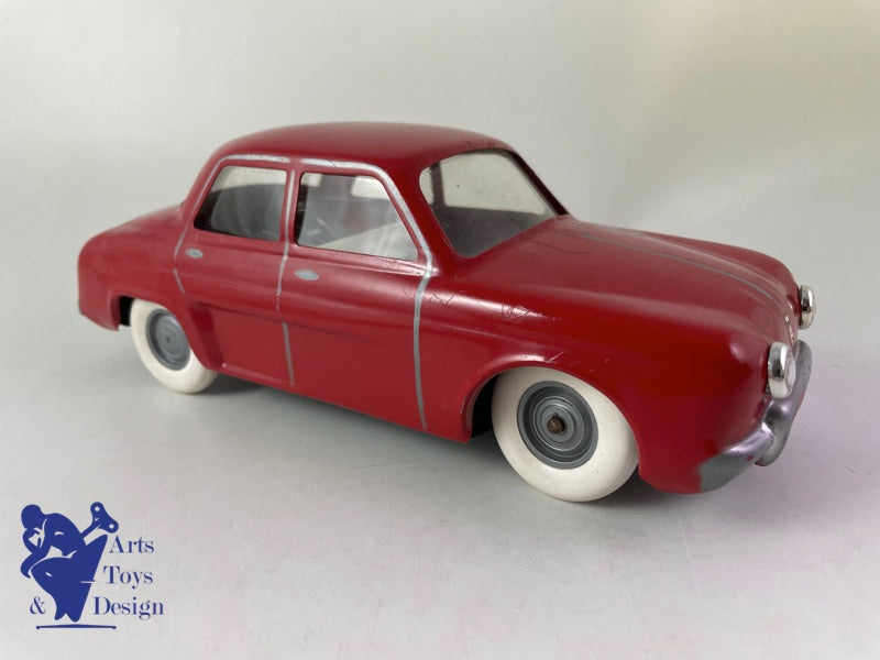 JOUET ANCIEN CIJ 5/59 RENAULT DAUPHINE TOLE MECANIQUE ROUGE VERS 1960