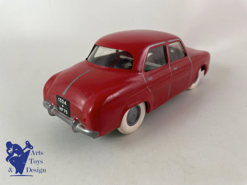JOUET ANCIEN CIJ 5/59 RENAULT DAUPHINE TOLE MECANIQUE ROUGE VERS 1960