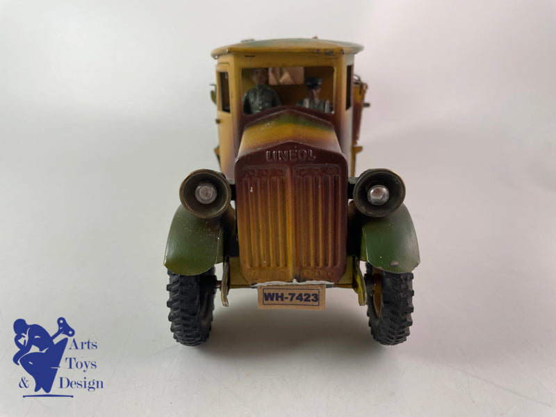 Antique toy Lineol 1218 Bridge transport Military truck circa 1937 clockwork L30cm