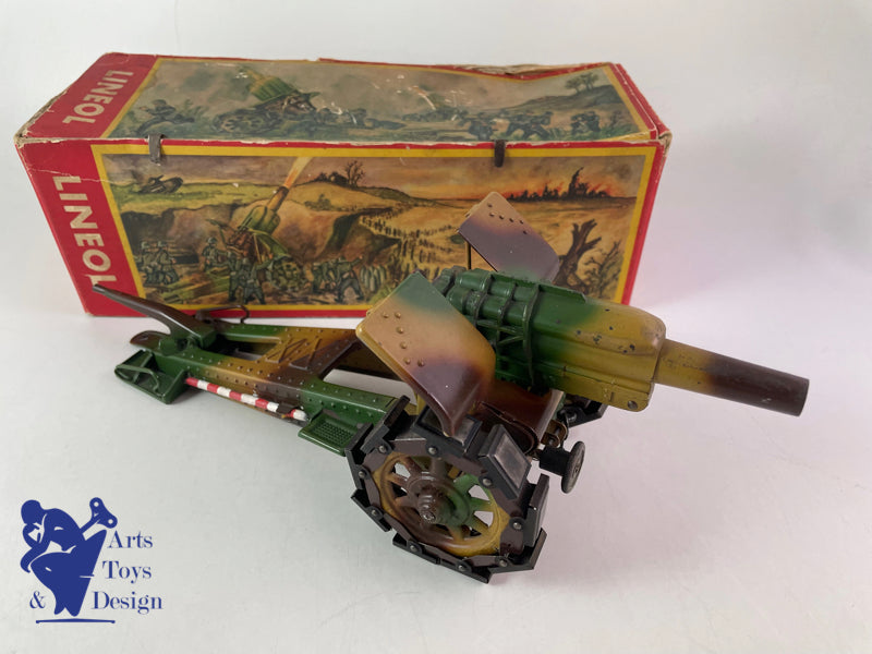 JOUET ANCIEN LINEOL 822 CANON MILITAIRE VERS 1937 L28CM