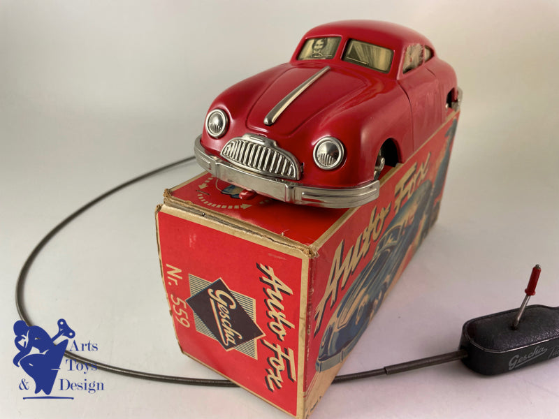 JOUET ANCIEN GESCHA 559 PORSCHE 356 AUTO FOX VERS 1950 L 21CM