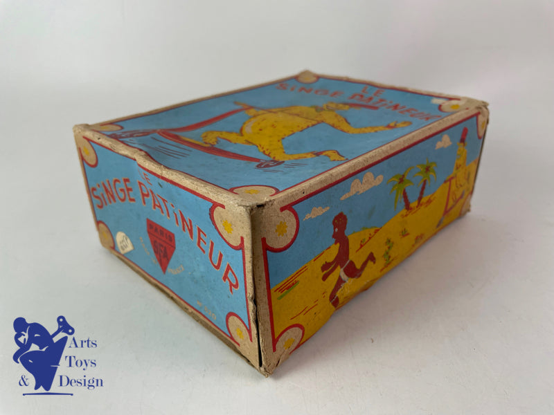 JOUET ANCIEN SFA FRANCE SINGE SUR PATINETTE MECANIQUE VERS 1950 H 16CM