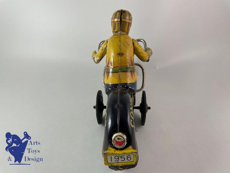 JOUET ANCIEN I.Y. METAL TOYS GRANDE MOTO CONDOR FRICTION VERS 1957 L 30CM