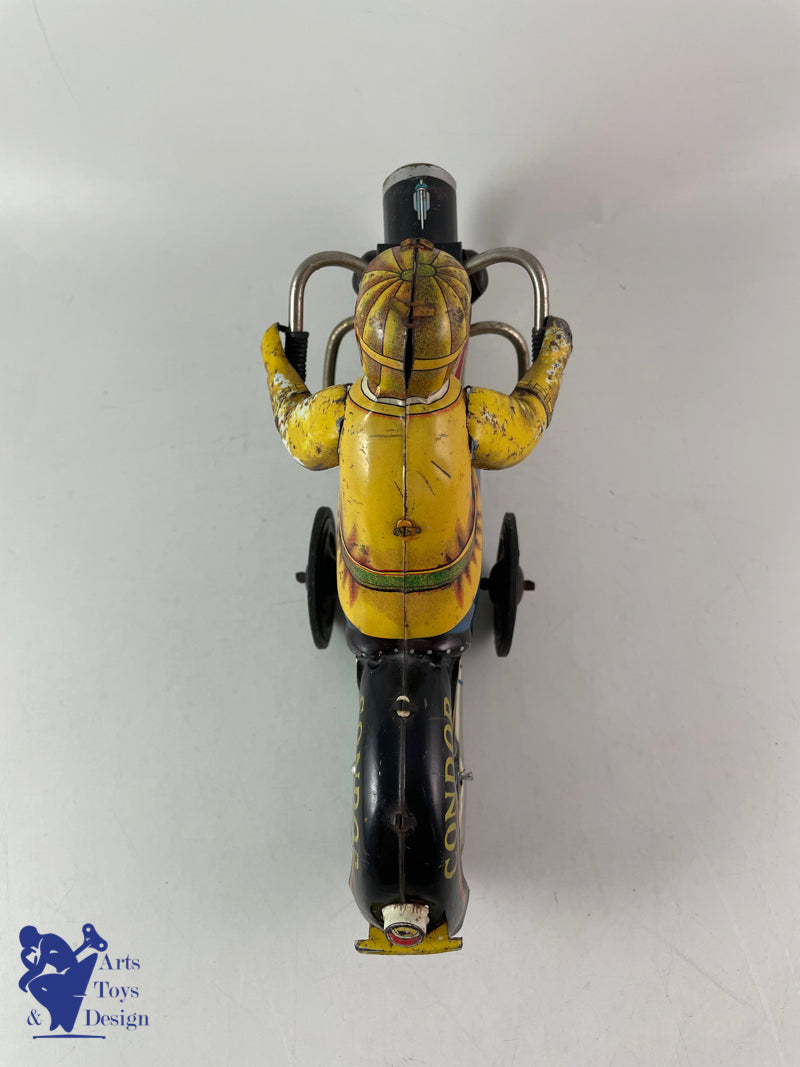 JOUET ANCIEN I.Y. METAL TOYS GRANDE MOTO CONDOR FRICTION VERS 1957 L 30CM