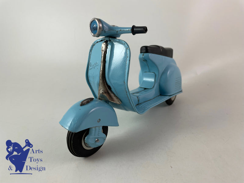 JOUET ANCIEN BANDAI VESPA SCOOTER BLEU FRICTION VERS 1960 L 23CM