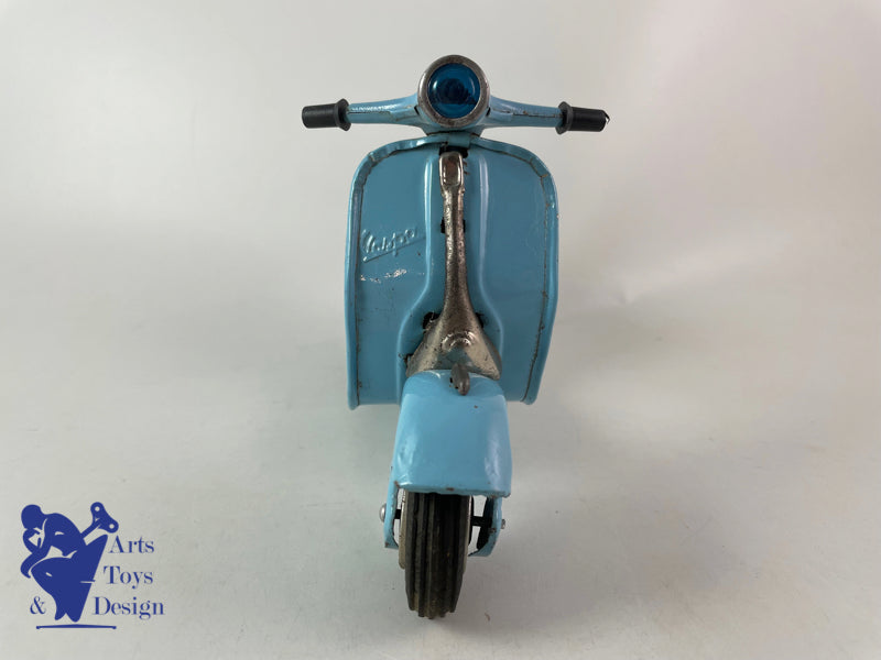 JOUET ANCIEN BANDAI VESPA SCOOTER BLEU FRICTION VERS 1960 L 23CM