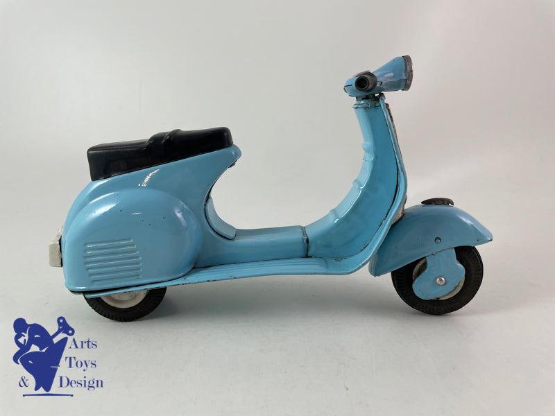 JOUET ANCIEN BANDAI VESPA SCOOTER BLEU FRICTION VERS 1960 L 23CM