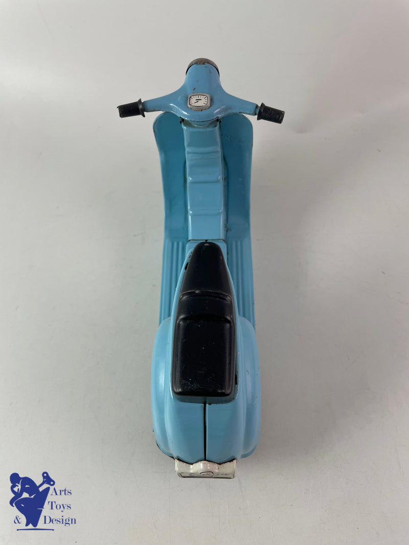 JOUET ANCIEN BANDAI VESPA SCOOTER BLEU FRICTION VERS 1960 L 23CM