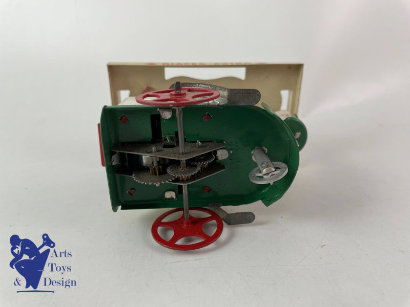 JOUET ANCIEN LA HOTTE ST NICOLAS MARCHAND DE GLACES MECANIQUE VERS 1950
