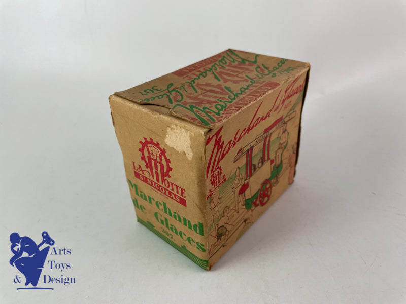 JOUET ANCIEN LA HOTTE ST NICOLAS MARCHAND DE GLACES MECANIQUE VERS 1950