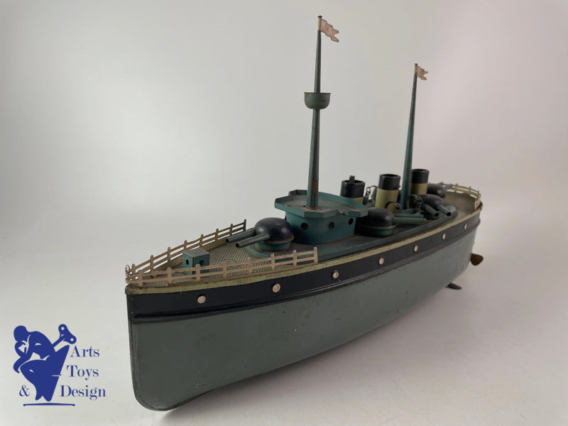 Jouet Ancien Jep Bateau Mecanique Paquebot Ile De France Vers 1930 Tin Liner Jouet Ancien Jep Bateau Mecanique Paquebot Ile De France Vers 1930 Tin Liner