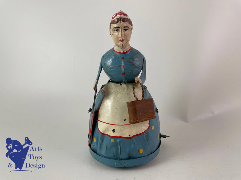 Antique toys Gunthermann Woman with umbrella Clockwork Circa 1910 h 17cm