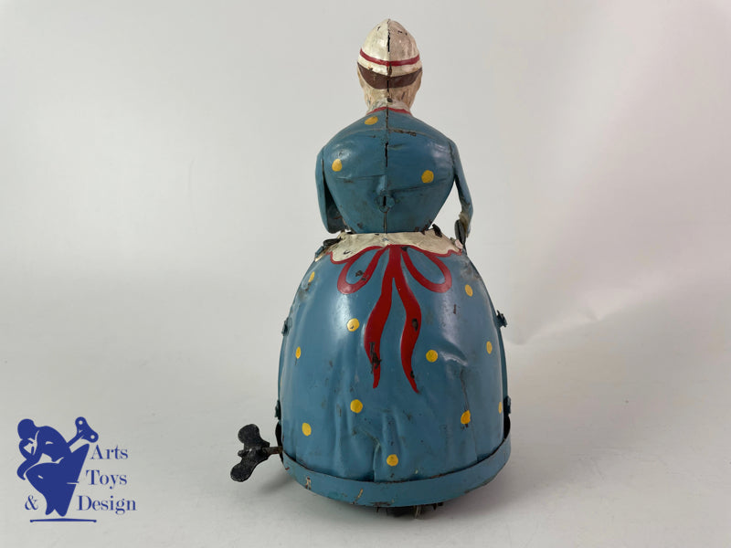 Antique toys Gunthermann Woman with umbrella Clockwork Circa 1910 h 17cm
